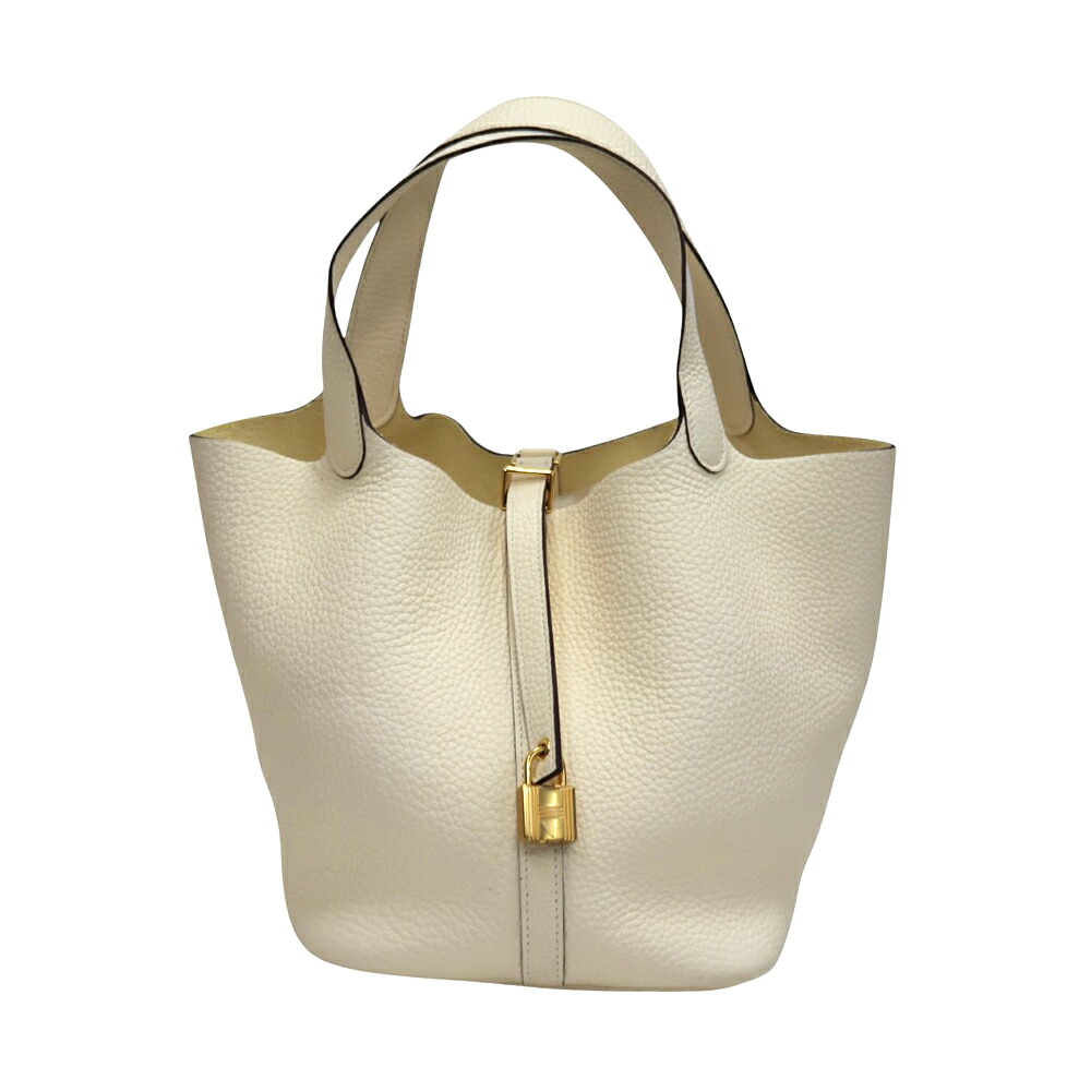 エルメス Hermes ピコタンロックMM ハンドバッグ トリヨンクレマンス ナタ【中古】