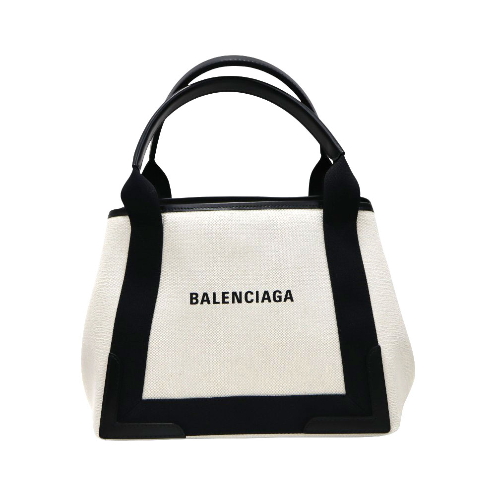 バレンシアガ Balenciaga 339933 ネイビーカバストート スモール ハンドバック 帆布【中古】
