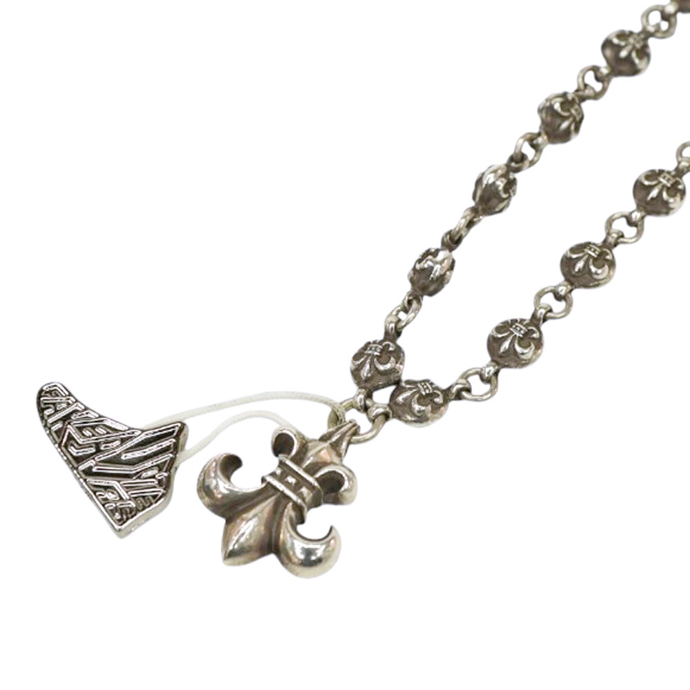 クロムハーツ Chrome hearts BSフレアボールチェーンネックレス しろがね色【中古】