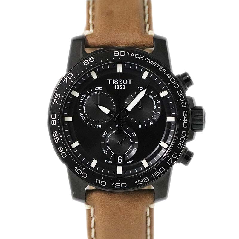 ティソ TISSOT T125.617.36.051.01 スーパースポーツクロノ 45.5MM ブラック ブラウン ステンレス メンズ 腕時計 【中古】