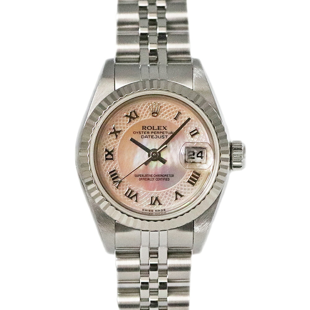 ロレックス ROLEX 79174NRD デイトジャスト ミリヤード ピンクシェル ホワイトゴールド ステンレス 自動巻き オートマチック レディース 腕時計 【中古】｜質屋かんてい局 店 479,200円