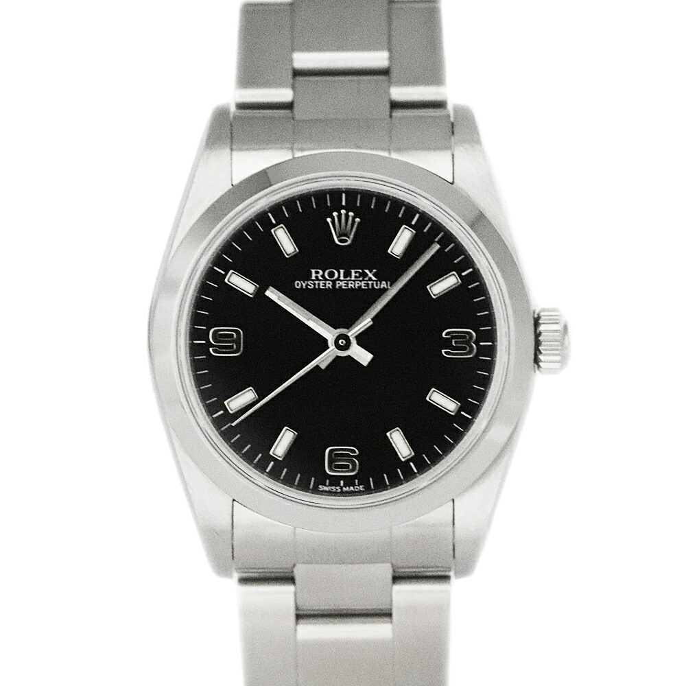 ロレックス Rolex 77080 オイスターパーペチュアル 黒いこと ボーイズ ステンレス鋼 自動小銃一巻き 自動小銃 メンズ レディース ユニ一発やる ウオッチ Y番【中古】