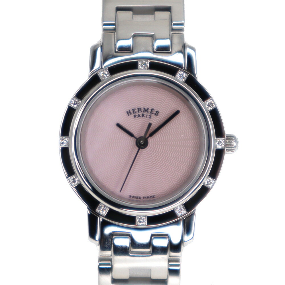 楽天市場】HERMES エルメス クリッパー デイト ピンク文字盤