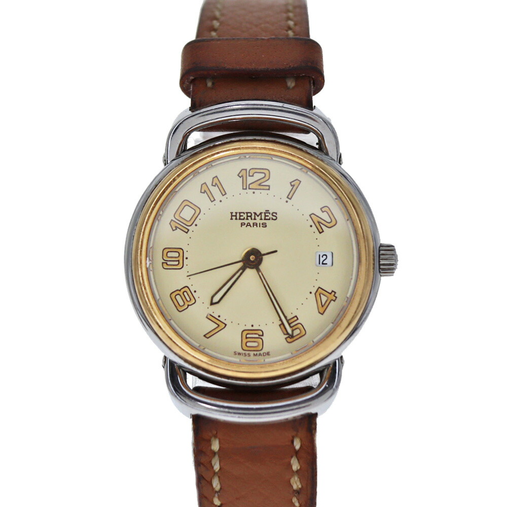 楽天市場】【ウォッチ】HERMES エルメス プルマン ホワイト文字盤
