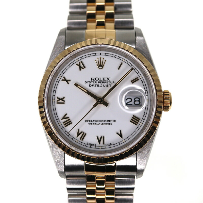 ロレックス デイトジャスト ゴールド シルバー ROLEX 【新品同様】 ロレックス デイトジャスト 116234 SS K18WG