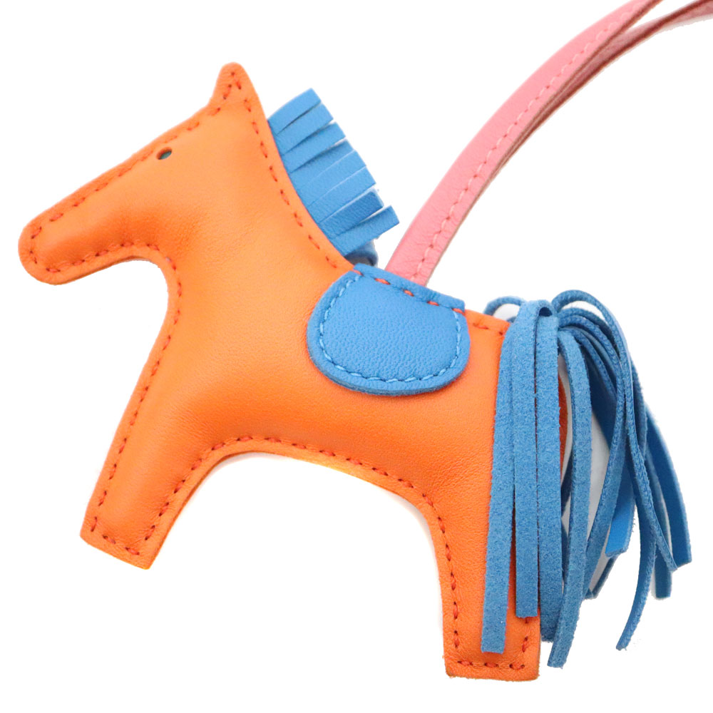 エルメス Hermes ロデオPM バッグチャーム オレンジ系 マルチカラー レザー(アニョーミロ) バッグチャーム ユニセックス 小物【中古】