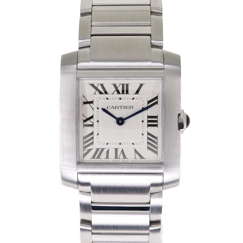 カルティエ Cartier WSTA0105 タンクフランセーズMM 腕時計 クォーツ シルバー文字盤 ユニセックス【中古】