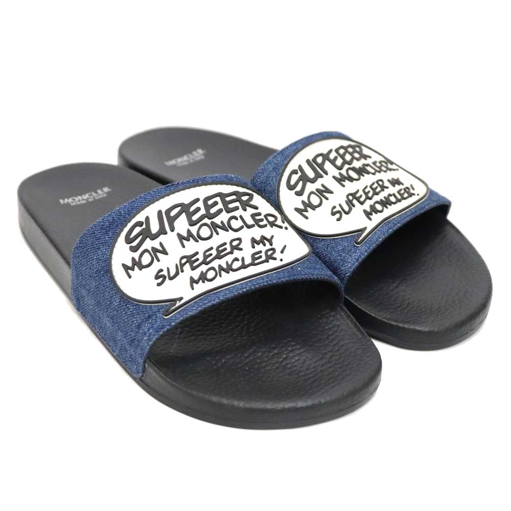 モンク線路 Moncler D1 09A 1025800 019MJ NEWバジールサンダル 黒いこと 青色 メンズ 靴 思われ人【中古】