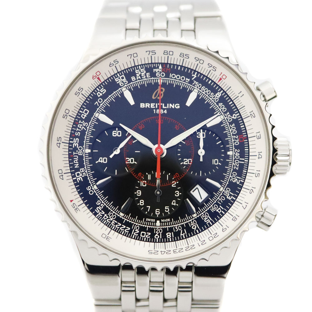 ブライト輪っか Breitling A235B24NP(A23350) ナビタイマーモンブリランレジェンド ウオッチ 自動小銃一巻き 黒文字盤 メンズ【中古】 メンズ腕時計-腕時計