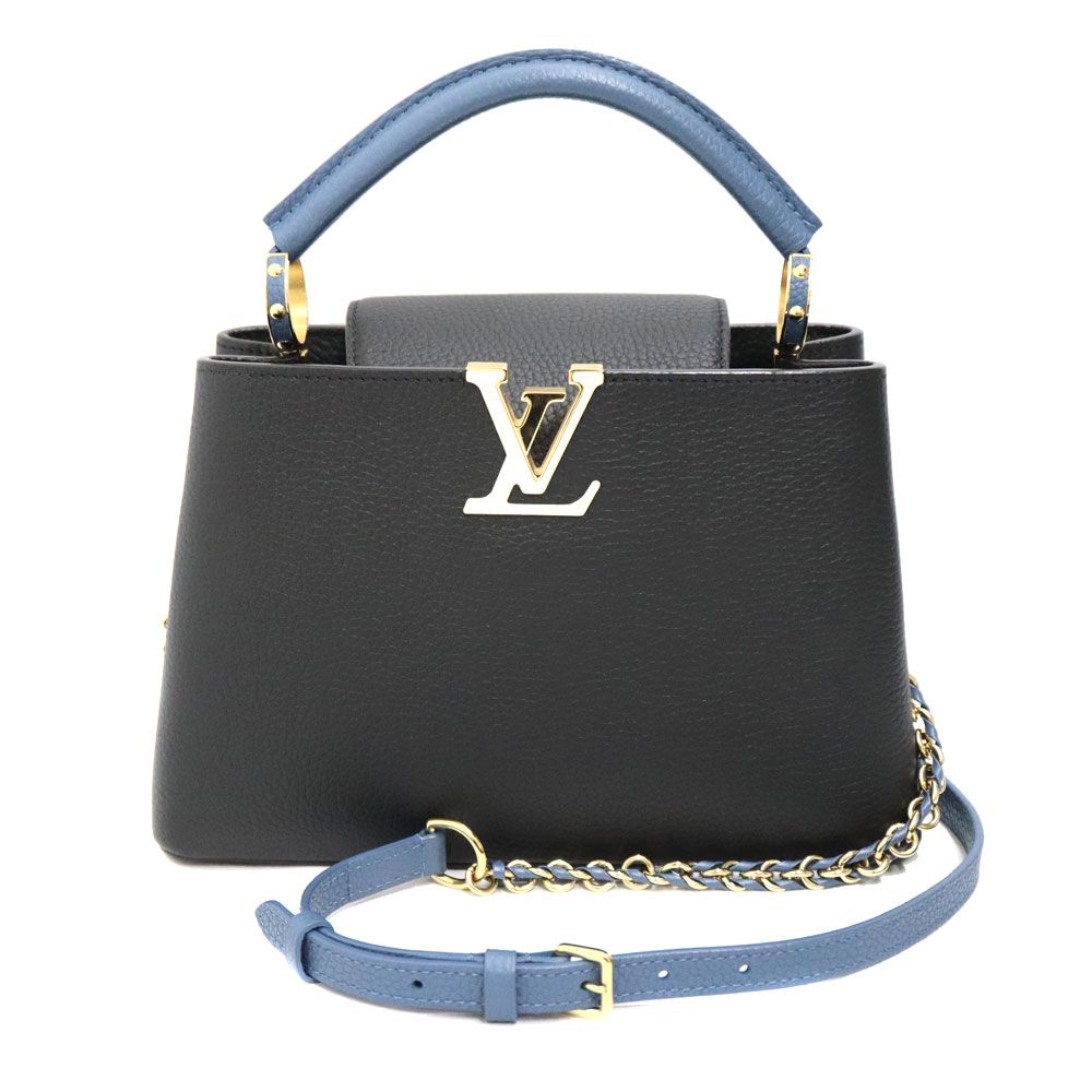 ルイヴィトン Louis vuitton M59653 カプシーヌBB ハンドバック 2WAY 黒いこと×青碧 なめし革 レディース【中古】