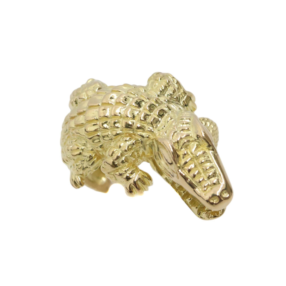K18 18金 ワニ輪っか 黄色ゴールド 指環 レディース メンズ 宝飾品 付属品【中古】
