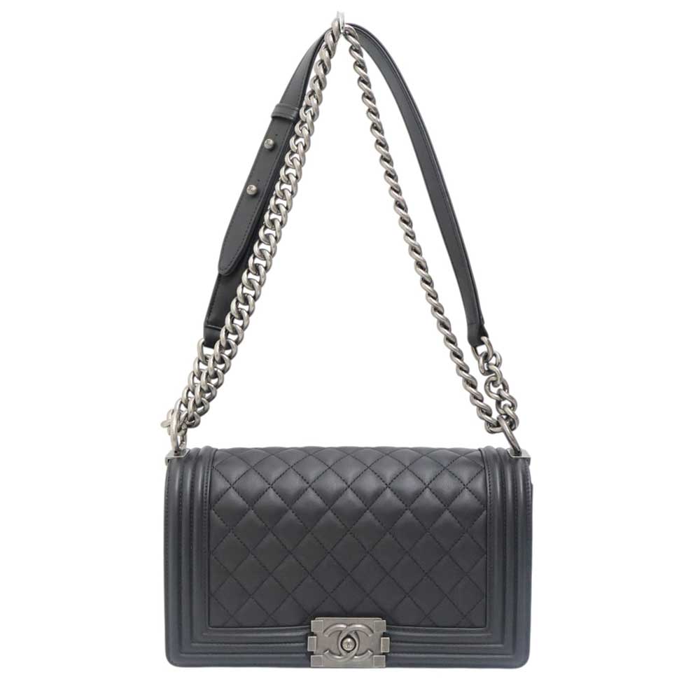 シャネル Chanel A67086 ボーイシャネル25 チェーンショルダーバッグ ブラック レザー レディース 鞄【中古】｜質屋かんてい局 店
