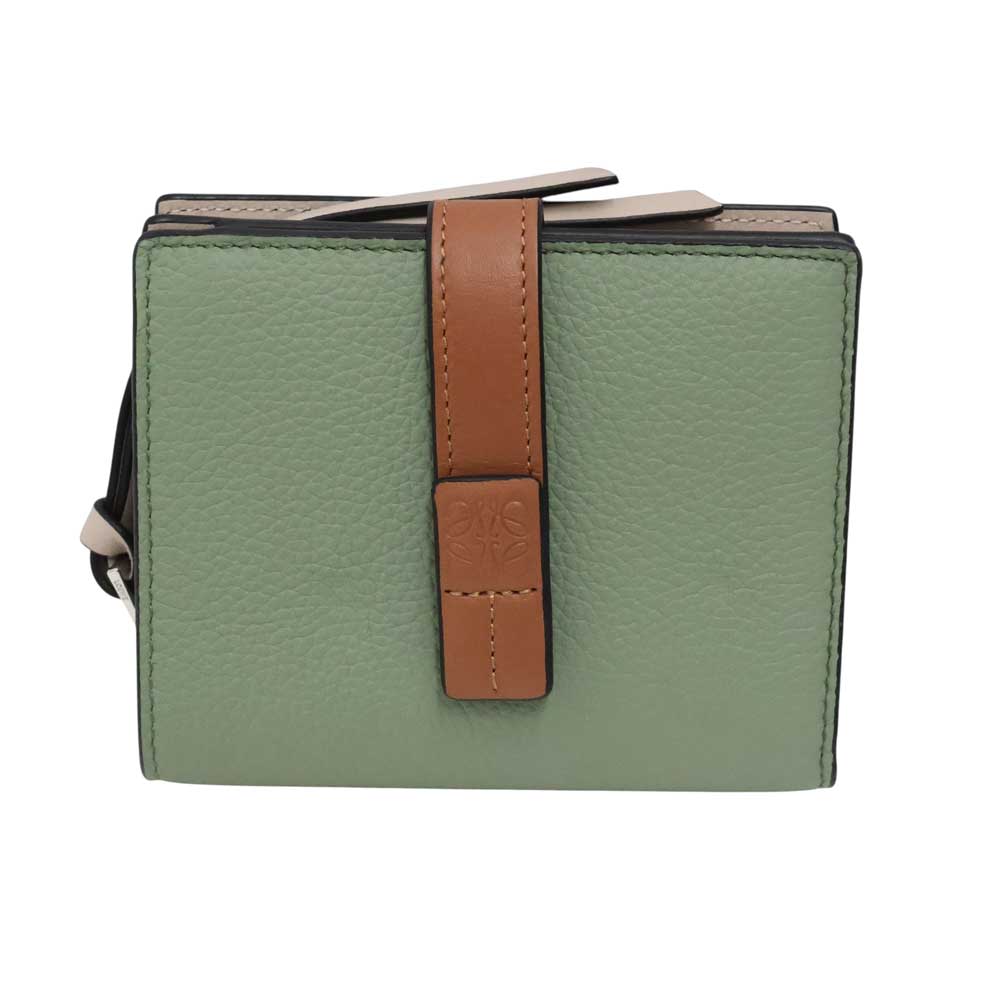 ロエベ Loewe C660Z41X01 コンパクトジップウォレット 紙入れ なめし革 レディース 緑であること系【中古】