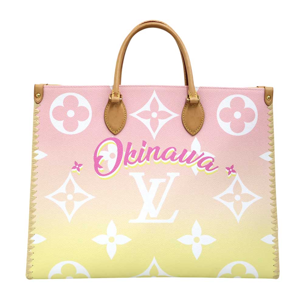 ルイヴィトン Louis vuitton M57889 オンザゴーGM たまり場寄せあわせ2021 沖縄制限事項 サクラ色×黄色 ユニ一発やる【中古】