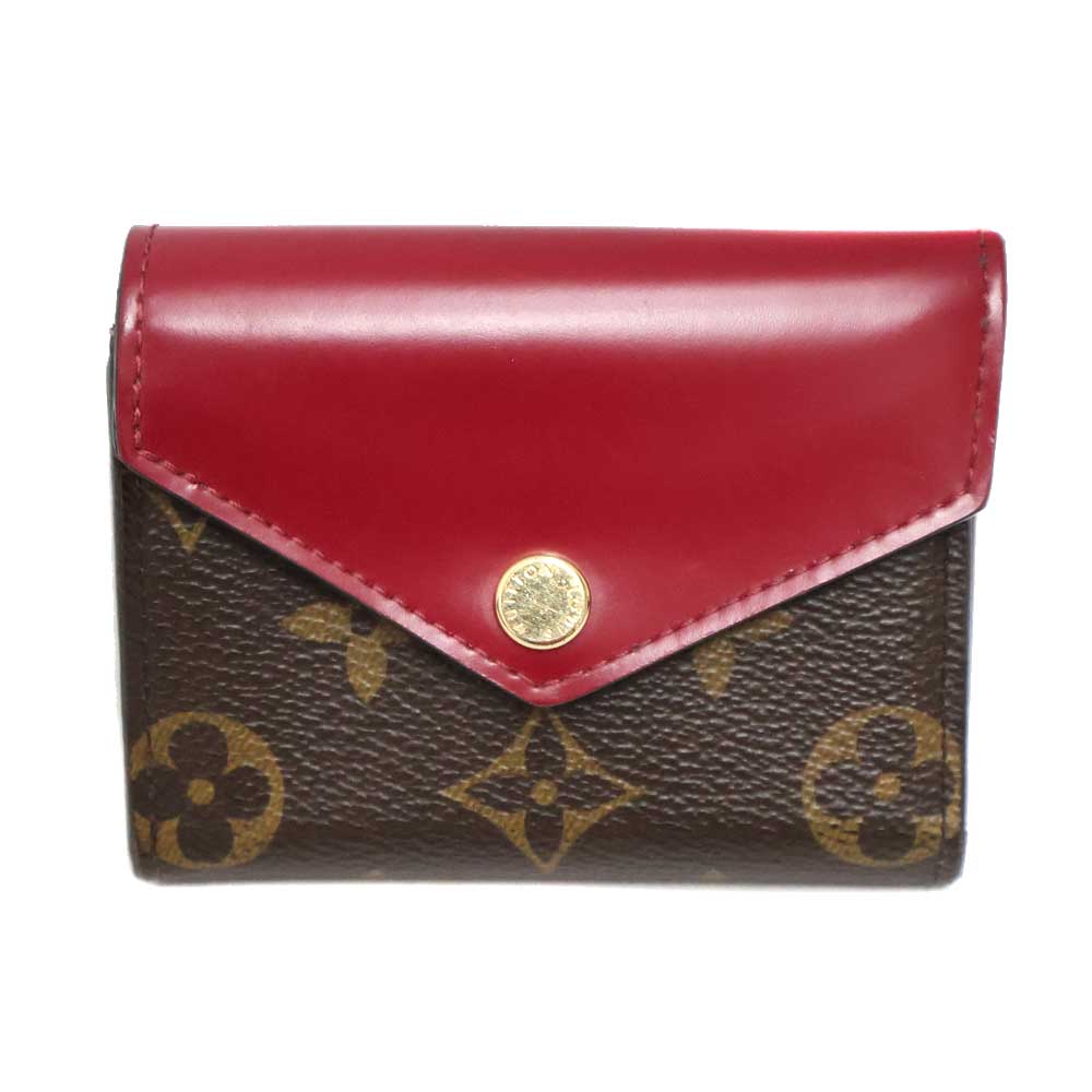 ルイヴィトン Louis vuitton M62932 ポルトフォイユ・ゾエ 三つ折り金入れ  レディース  PVC/なめし革 赤銅色×フューシャ【中古】