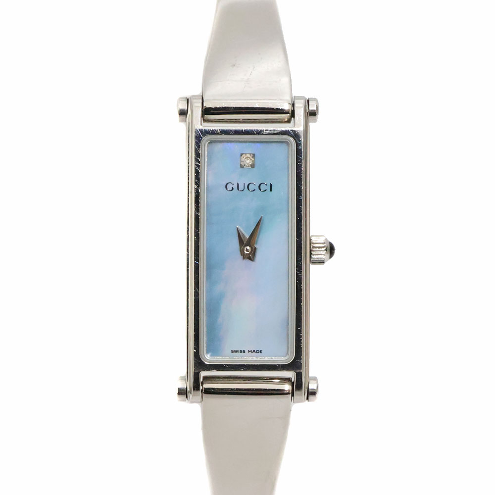 グッチ Gucci 1500L 石英 ウオッチ レディース 独居室式 青碧甲殻文字記号盤【中古】