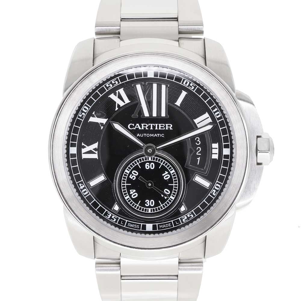 カルティエ Cartier W7100016 カリブルドゥカルティエ ウオッチ 自動小銃一巻き メンズ 黒いこと文字記号盤【中古】