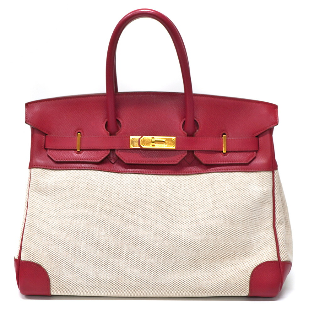 エルメス Hermes バーキン35 トワルアッシュ クシュベル ルージュヴィフ【中古】