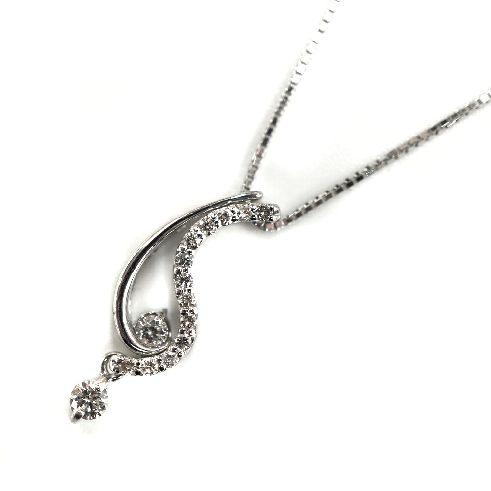 K18WG K18 18金 ホワイトゴールド ネックレス ダイヤモンド0.25ct【中古】｜質屋かんてい局 店 46,188円