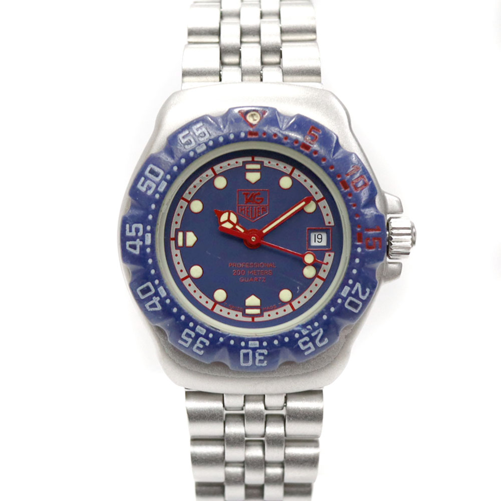 タグホイヤー Tag Heuer 370.508 範式1  ステンレス鋼スチール写真 青色文字記号盤 レディース ウォッチ 【中古】