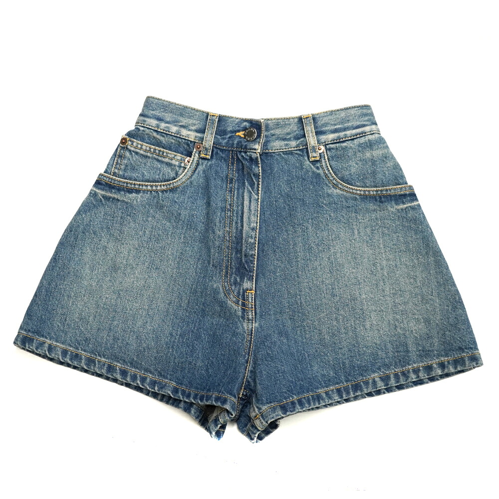 Pradaプラダ GFP495 デニムショートパンツ 大きさ24 レディース ボトムス 【中古】
