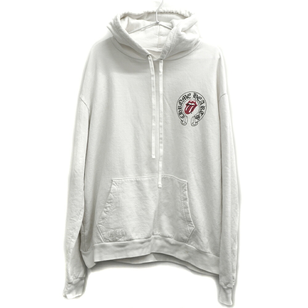 クロムハーツ Chromehearts  プルオーバーフーディパーカーリップ＆タン 白いこと 綿【中古】