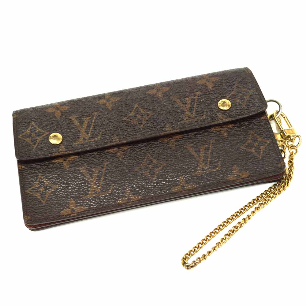 ルイヴィトン Louisvuitton M58008 ポルトフォイユ･アコルディオン チェーン店付長銭入れ モノグラム 【中古】