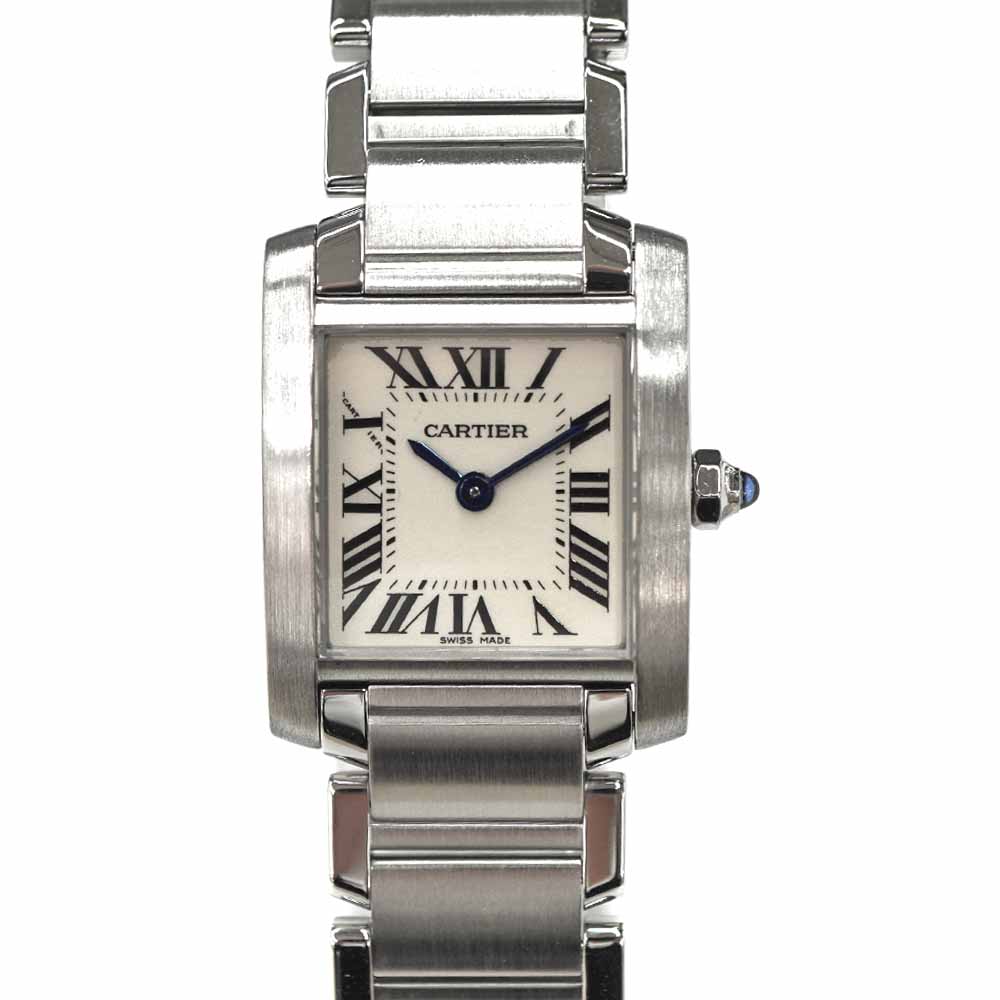 カルティエ Cartier W51008Q3 タンクフランセーズSM ホワイト レディース 腕時計【中古】