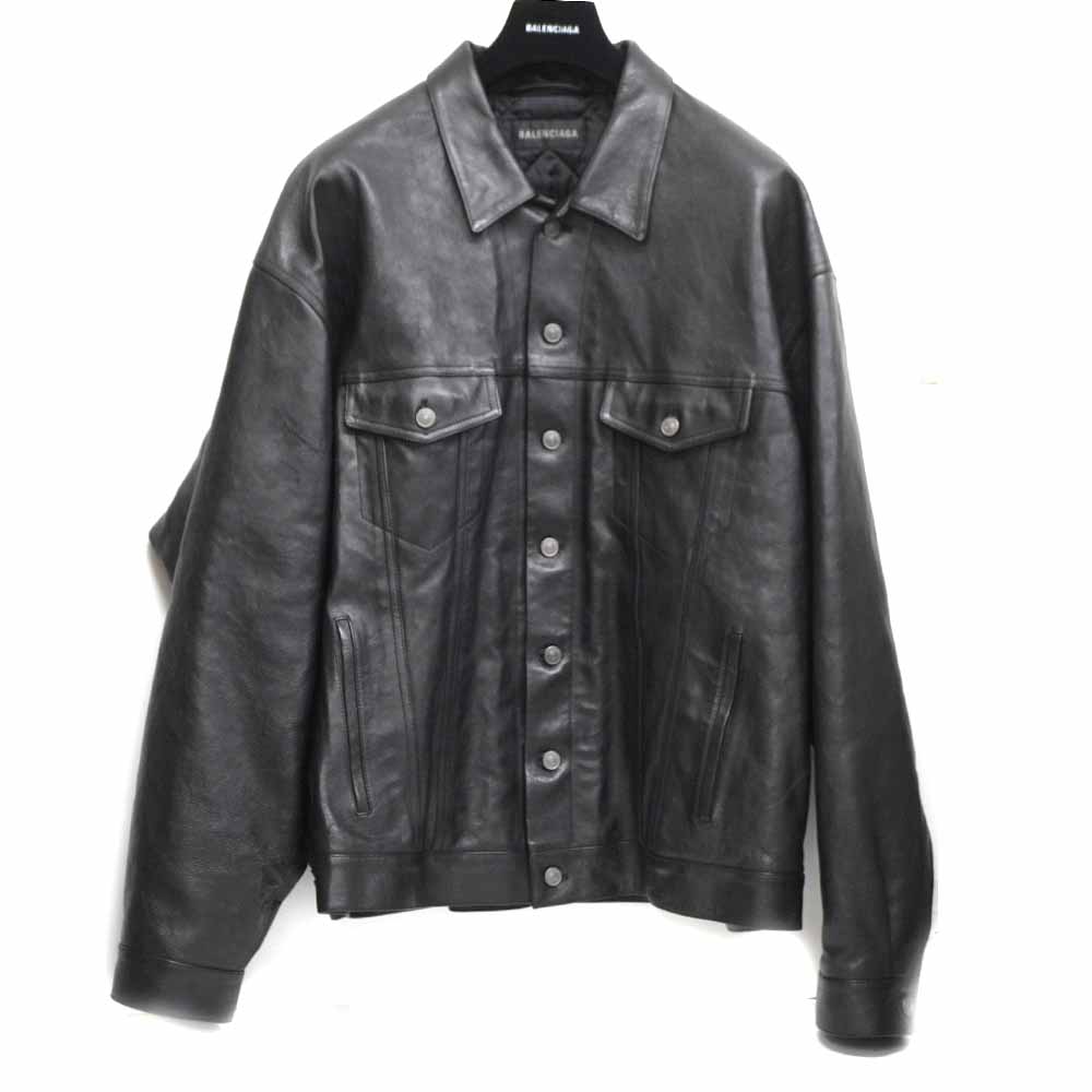 バレンシアガ Balenciaga 697776 レザージャケット ブラック メンズ 服 アウター 【中古】｜質屋かんてい局 店