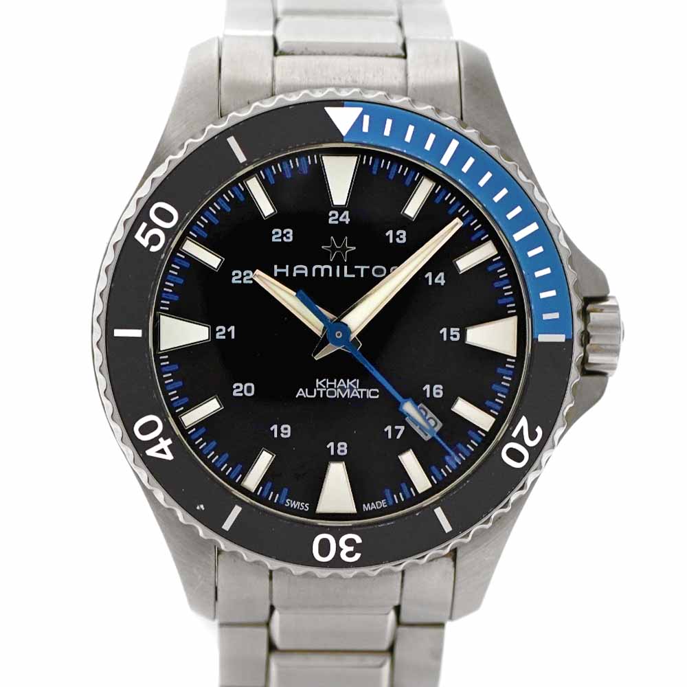 ハミルトン Hamilton H823150 カーキ ネイビースキューバアクト メンズ時計 ブラック&times;ネイビー【中古】｜質屋かんてい局 店