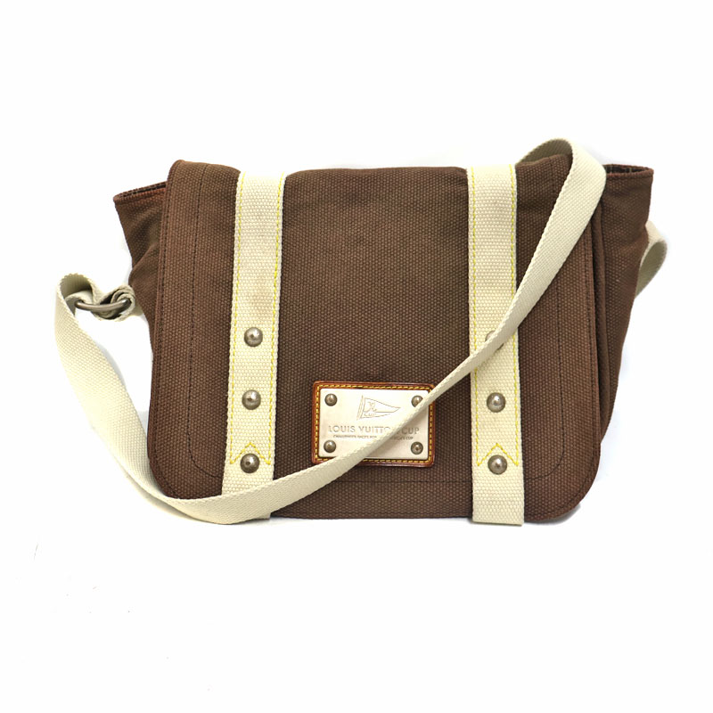 ルイヴィトン Louis vuitton M80661  ブザスPM Lv優勝杯 ユニ一発やる 鞄 赤銅色 帆布【中古】