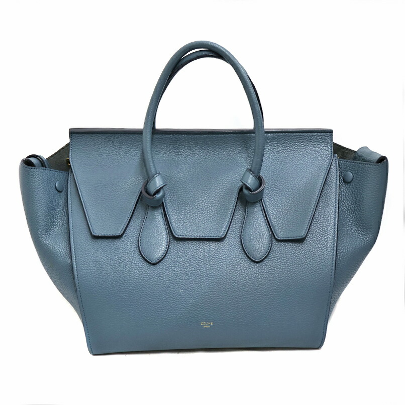 セリーヌ Celine タイバック ハンドバッグ レディース レザー ブルー系【中古】｜質屋かんてい局 店