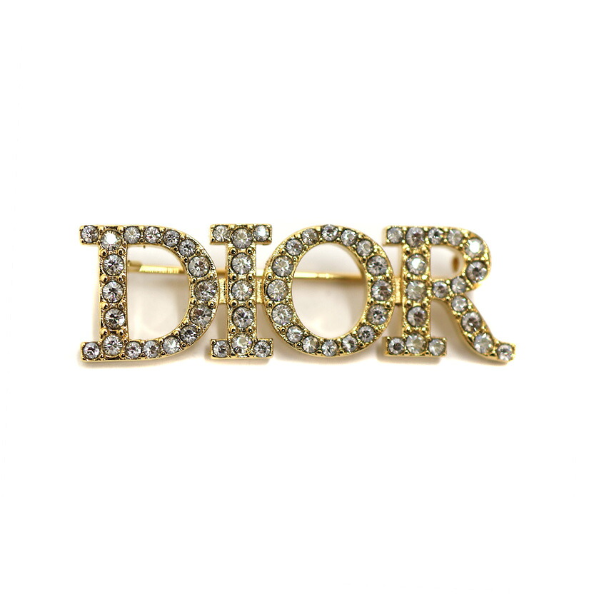 クリスチャンディオール Christian dior ラインストーンロゴブローチ レディース 金属素材 メッキ【中古】｜質屋かんてい局 店