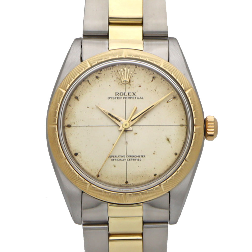 ロレックス Rolex 1008 オイスターパーペチュアル メンズ 自動巻き 腕時計 シャンパン ゼファーダイヤル【中古】