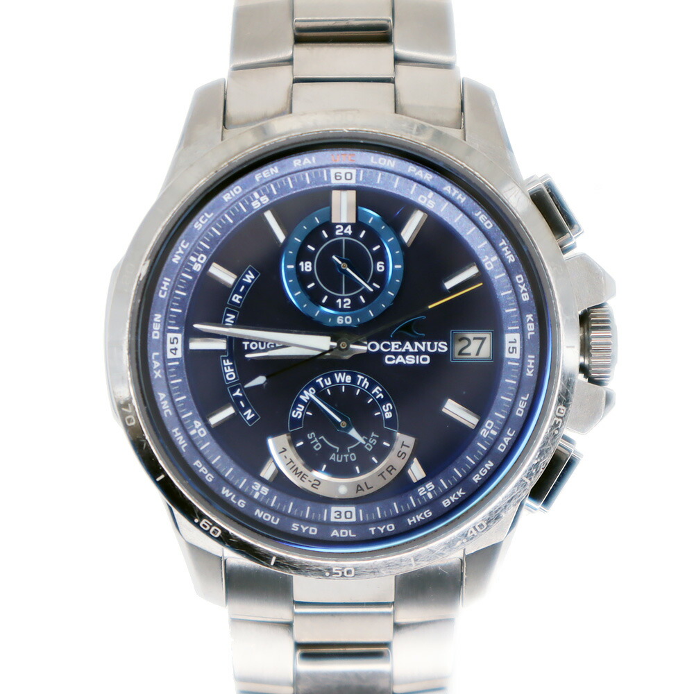 【稼働】CASIO カシオOCEANUS オシアナス腕時計 0CW-S1000 カシオ電波ソーラー腕時計OCEANUS Manta OCW-S1000