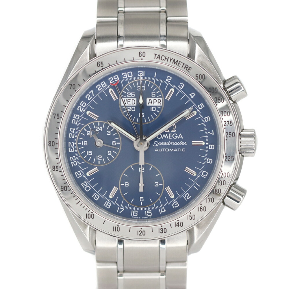 ゼロ Omega 3523.80 機敏さお師匠さん トリプル暦 青碧 【中古】