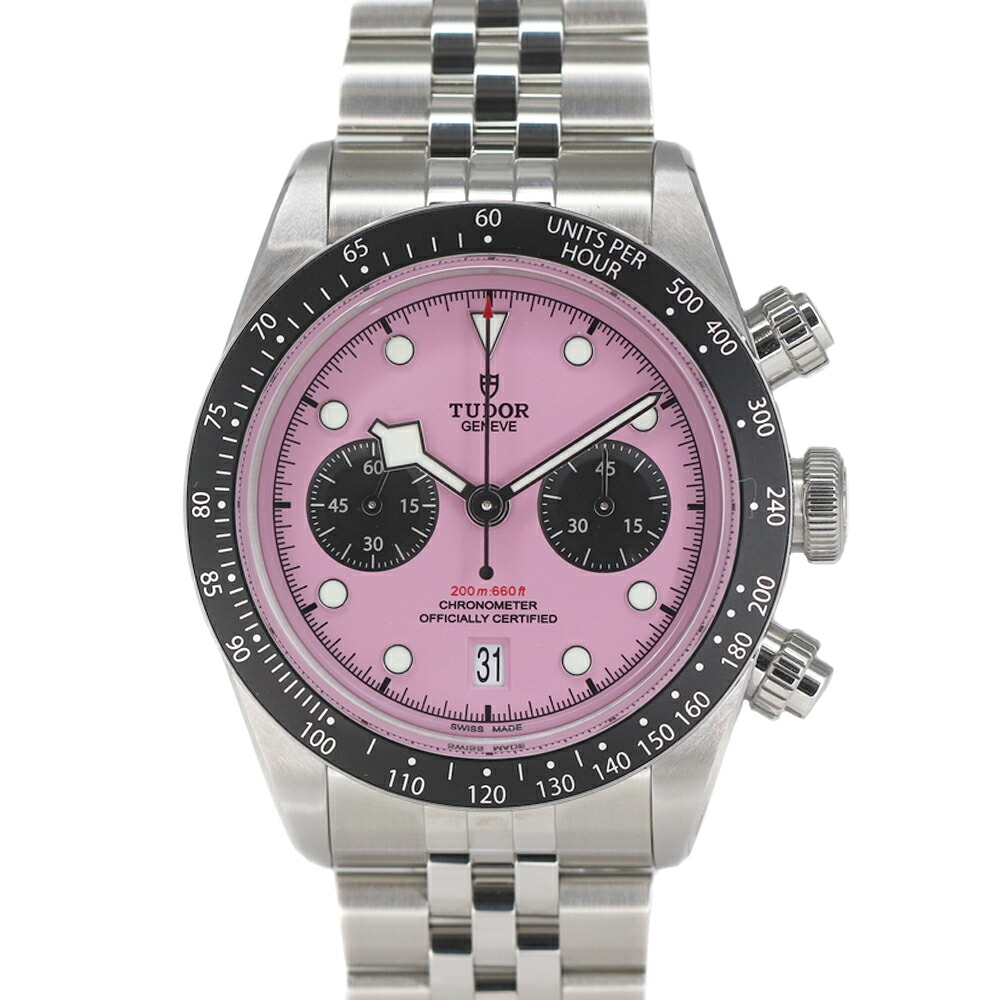 チューダー Tudor 79360N ブラックベイクロノ ピンク 【中古】