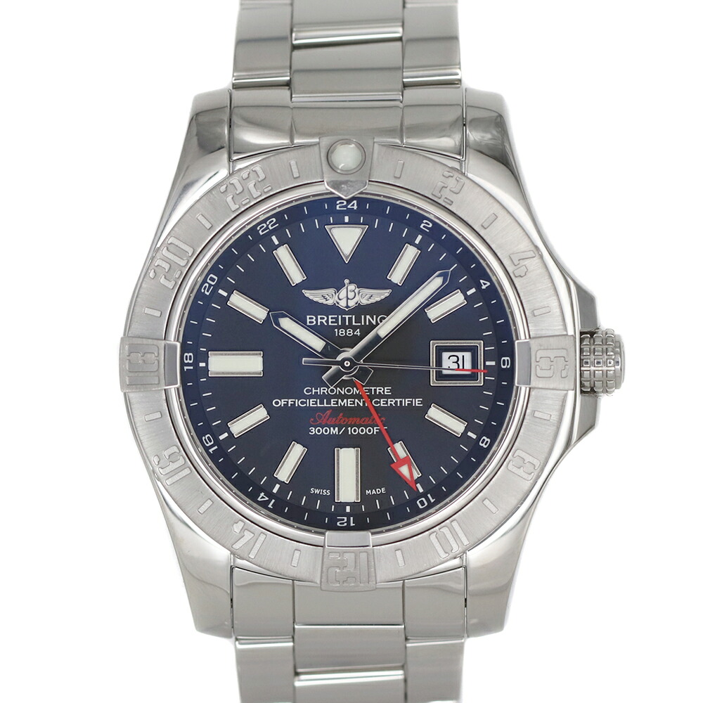ブライト輪っか Breitling A3239011/BC35 A32390 アベンジャー2 GMT 黒いこと 【中古】