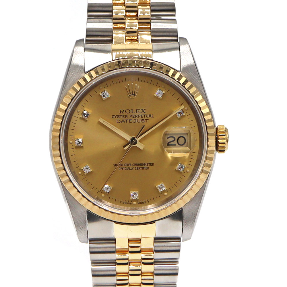 ロレックス Rolex 16233G デイトジャスト メンズ 自動巻 腕時計 旧ダイヤ R番【中古】