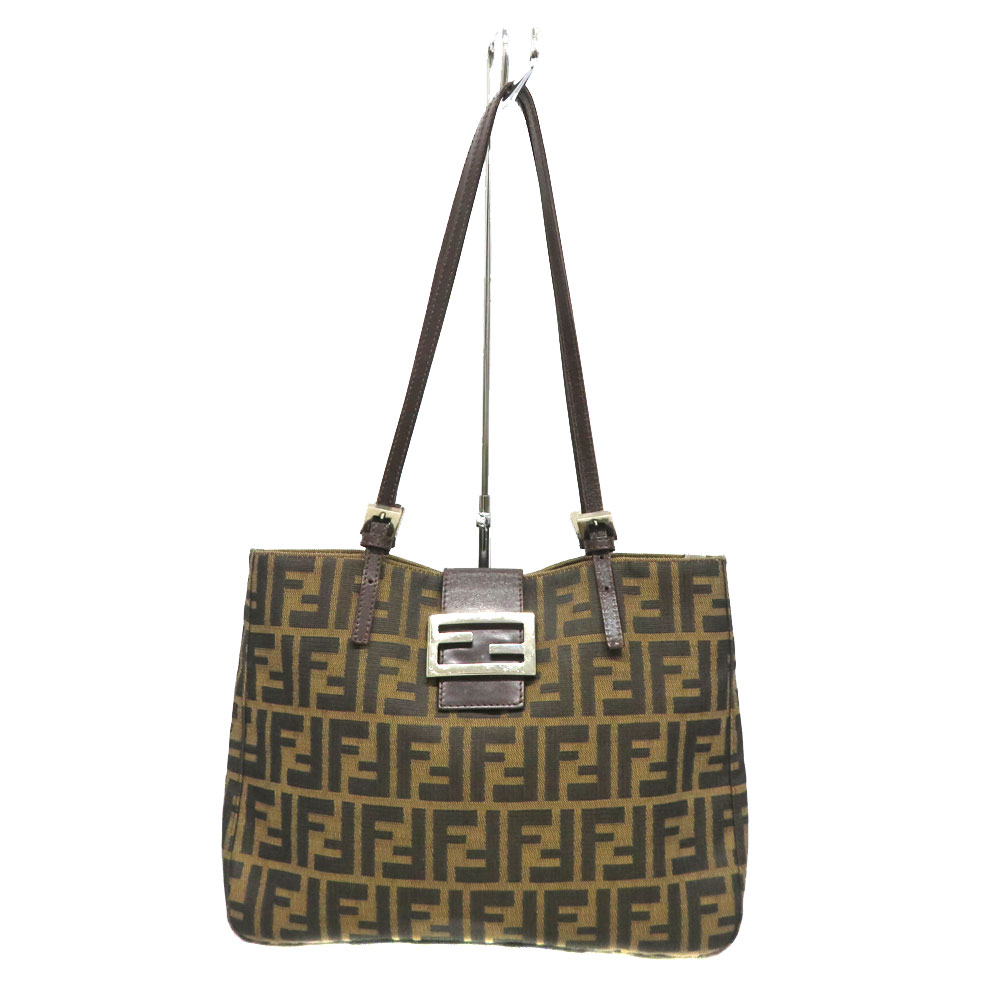 フェンディ Fendi 26720 トートバッグ レディース キャンバス レザー ブラウン系【中古】