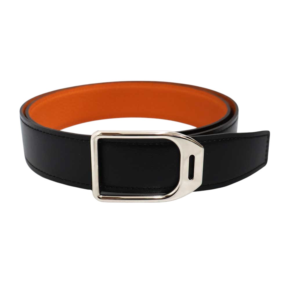 エルメス Hermes エトリエベルト メンズ なめし革 黒いこと×オレンジ色【中古】