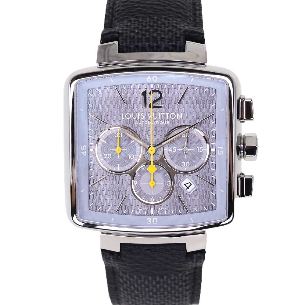ルイヴィトン Louis vuitton Q2121 スピーディクロノグラフ メンズ 自動小銃一巻き ウオッチ 内燃機関青碧文字記号盤 【中古】