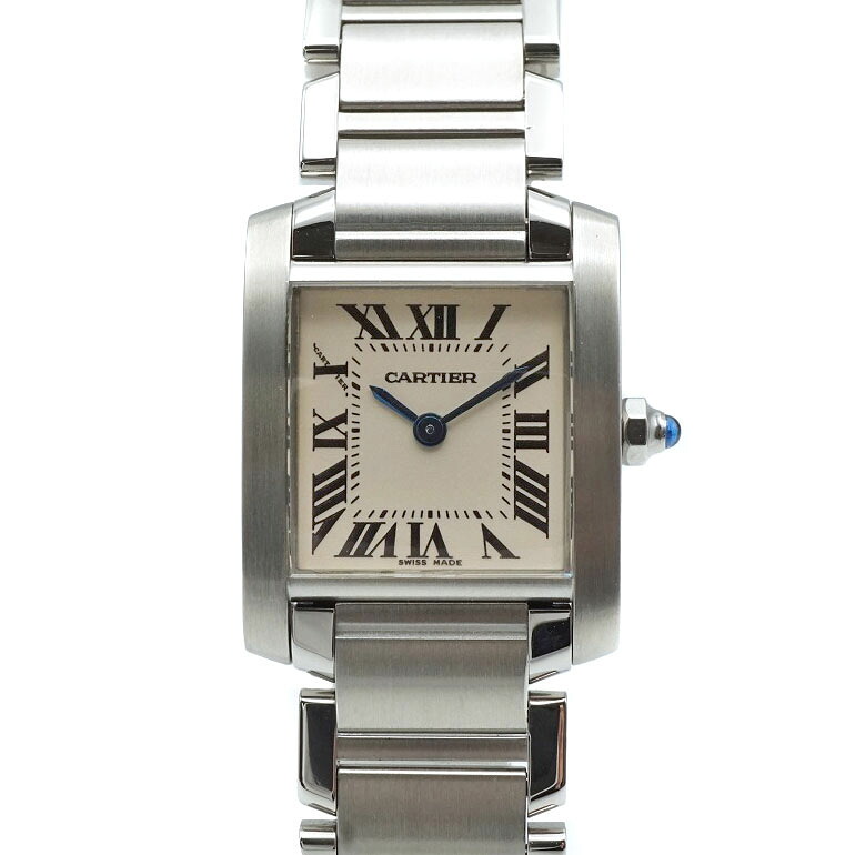 カルティエ Cartier W51008Q3 タンクフランセーズSM アイボリー レディース クオーツ 【中古】