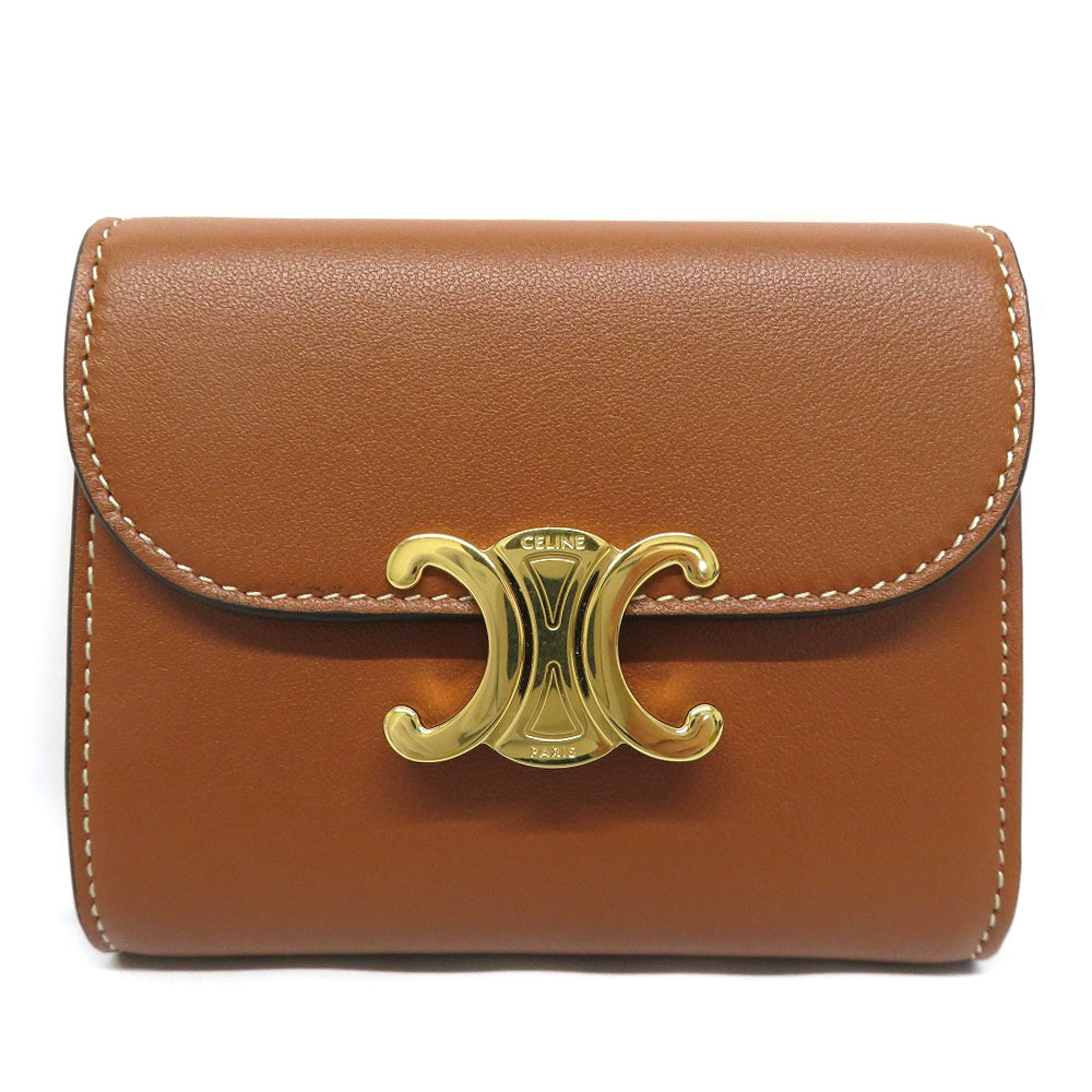 ぽち★CELINEセリーヌ　スモールウォレット　トリオンフ　三つ折り財布 ELINE セリーヌ スモールウォレット トリオンフ 三つ折り財布