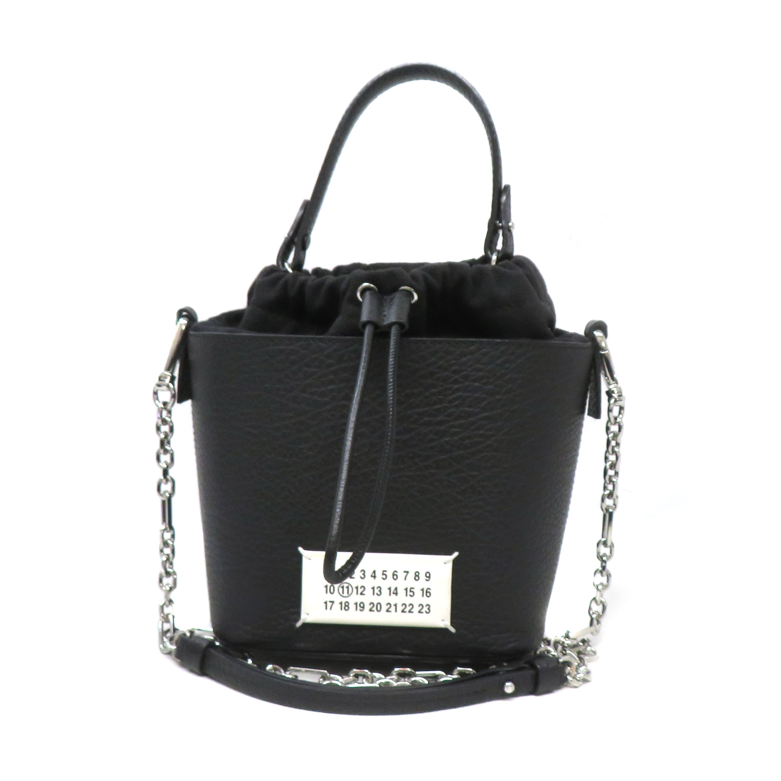 メゾンマルジェラ Maison Margiela S61WG0035 2WAY御徒面子 なめし革 黒いこと 【中古】