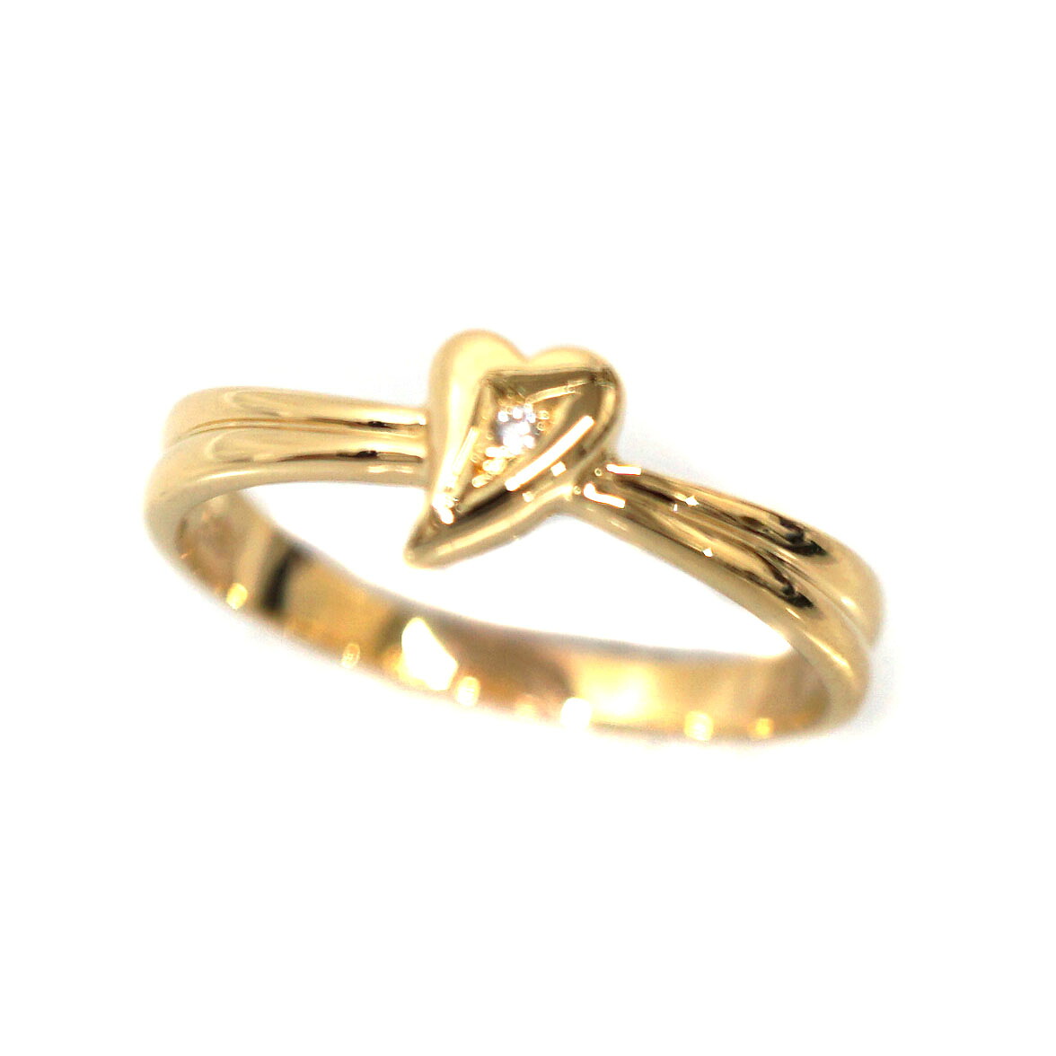 K18 D0.01ct ハートリング レディース ジュエリー アクセサリー 【中古】｜質屋かんてい局 店