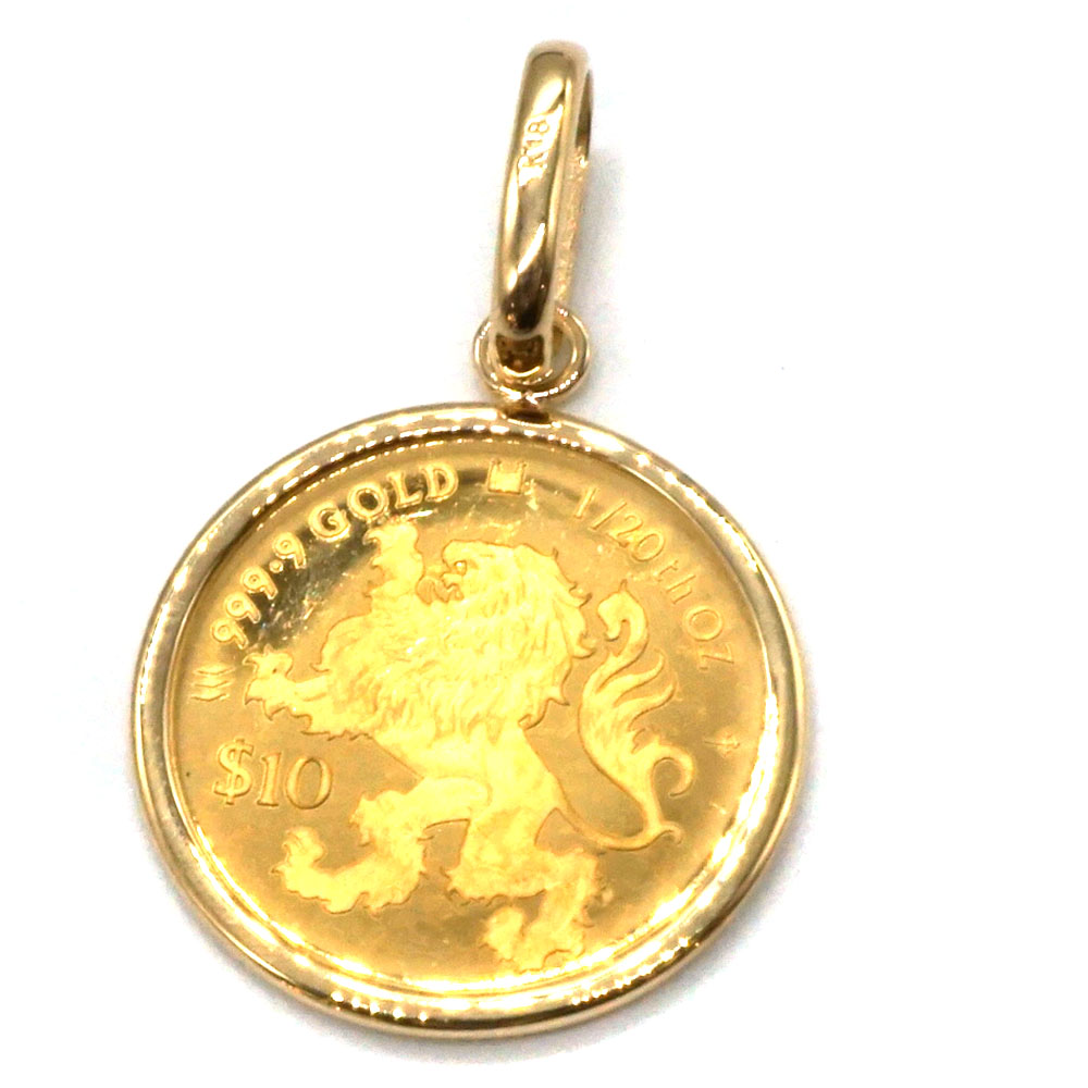 K24 K18 枠 ゴールド コイントップ 1/20oz ジュエリー アクセサリー 【中古】