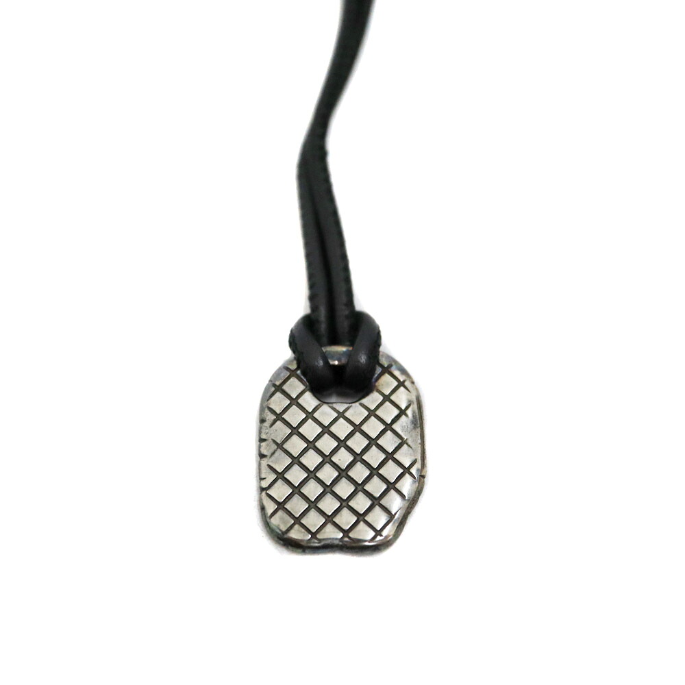 ボッテガヴェネタ Bottega veneta 354203 イントレチャート 一皿首飾り SV925 スターリングしろがね色 なめし革 ユニ一発やる メンズ 宝飾品 付属物 【中古】