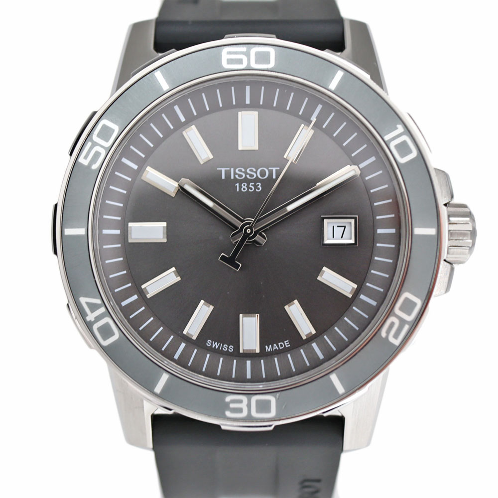 ティソ Tissot T125.610.17.081.00 T125610 百貨店運動競技 ウオッチ 石英 薄墨色文字記号盤 【中古】