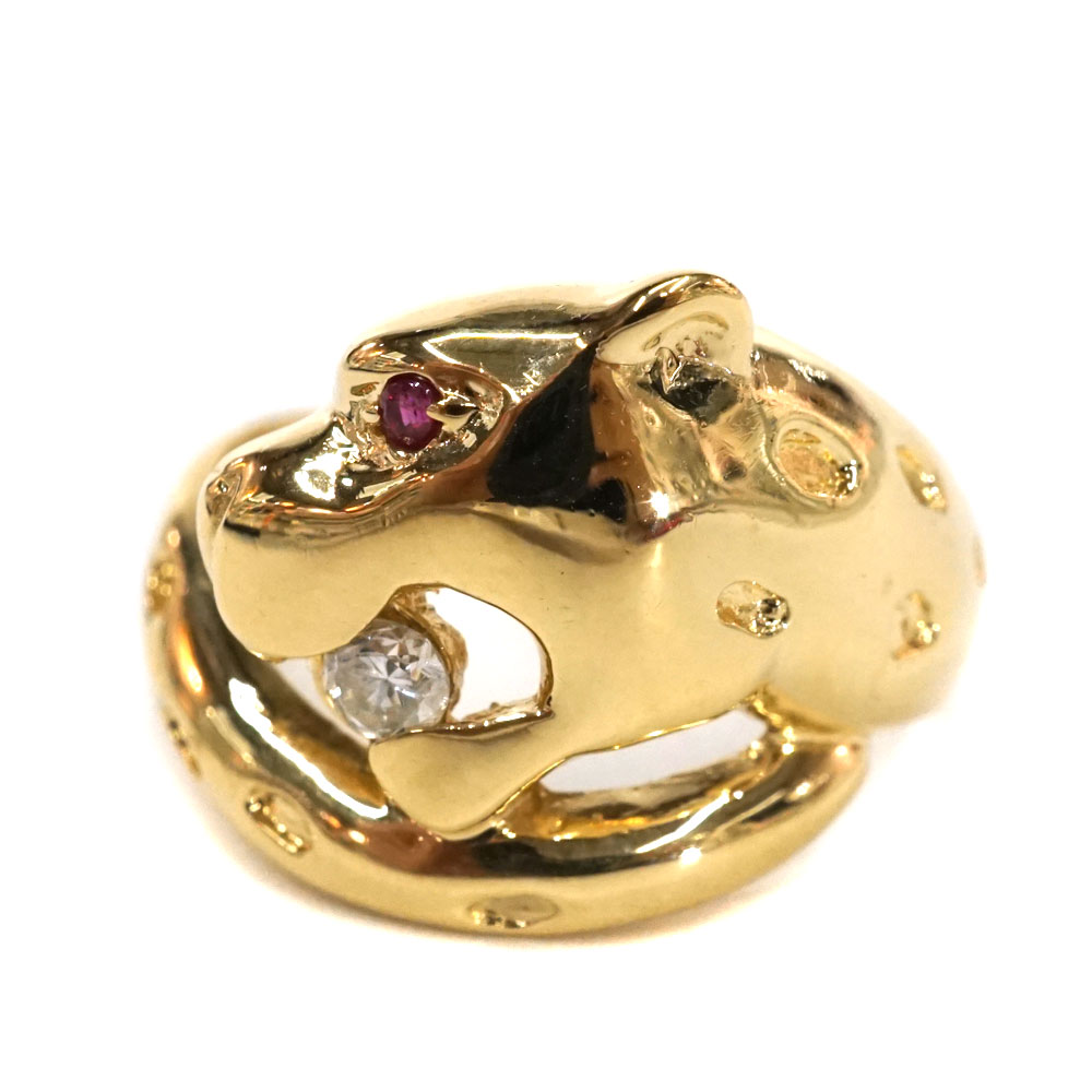 K18 18金 750 ルビー ジャガー ヒョウ リング 指輪 お値下げ可 楽天